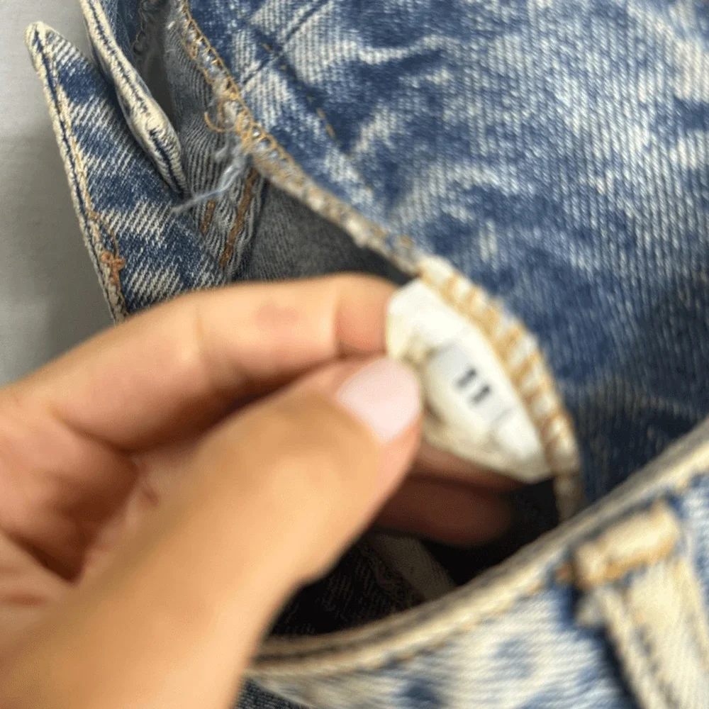 vtg 80s PARIS BLUES acid wash denim shorts distressed hand painted womens 26 11